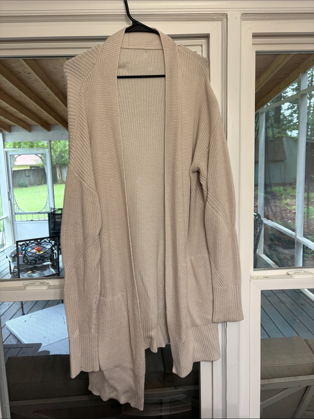 lululemon athletica Open-Front Cream Knit Cardigan